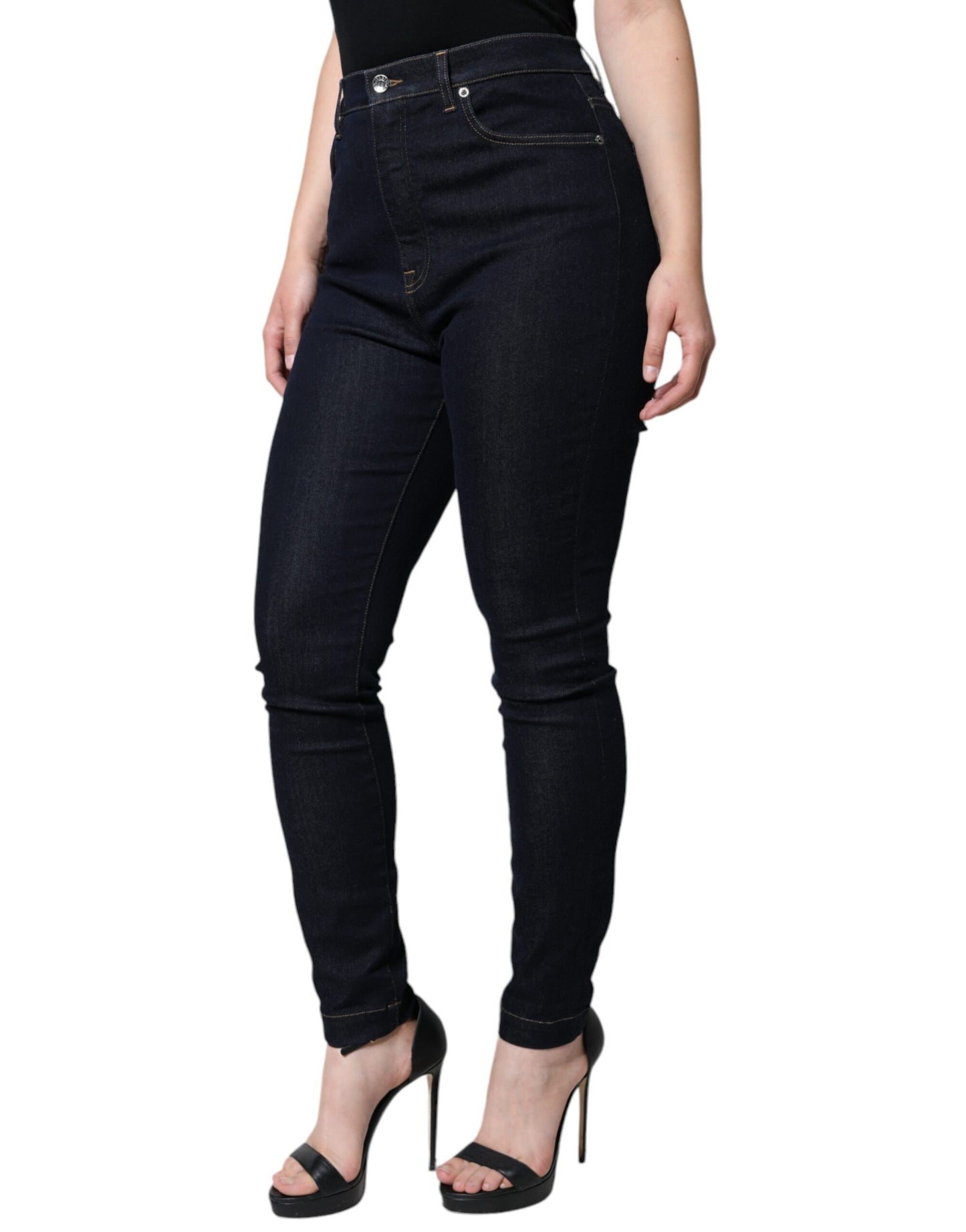 Dolce & Gabbana Black GRACE High Waist Skinny Denim Jeans - IT44 | L