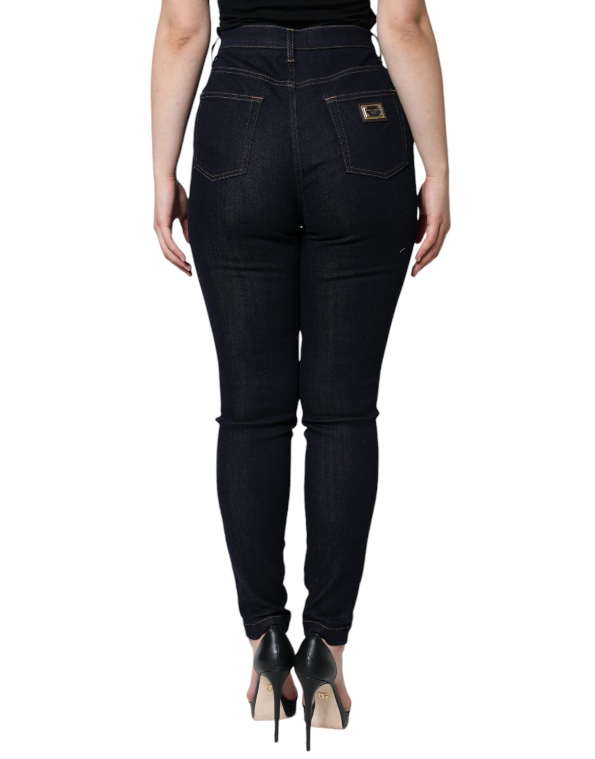 Dolce & Gabbana Black GRACE High Waist Skinny Denim Jeans - IT44 | L