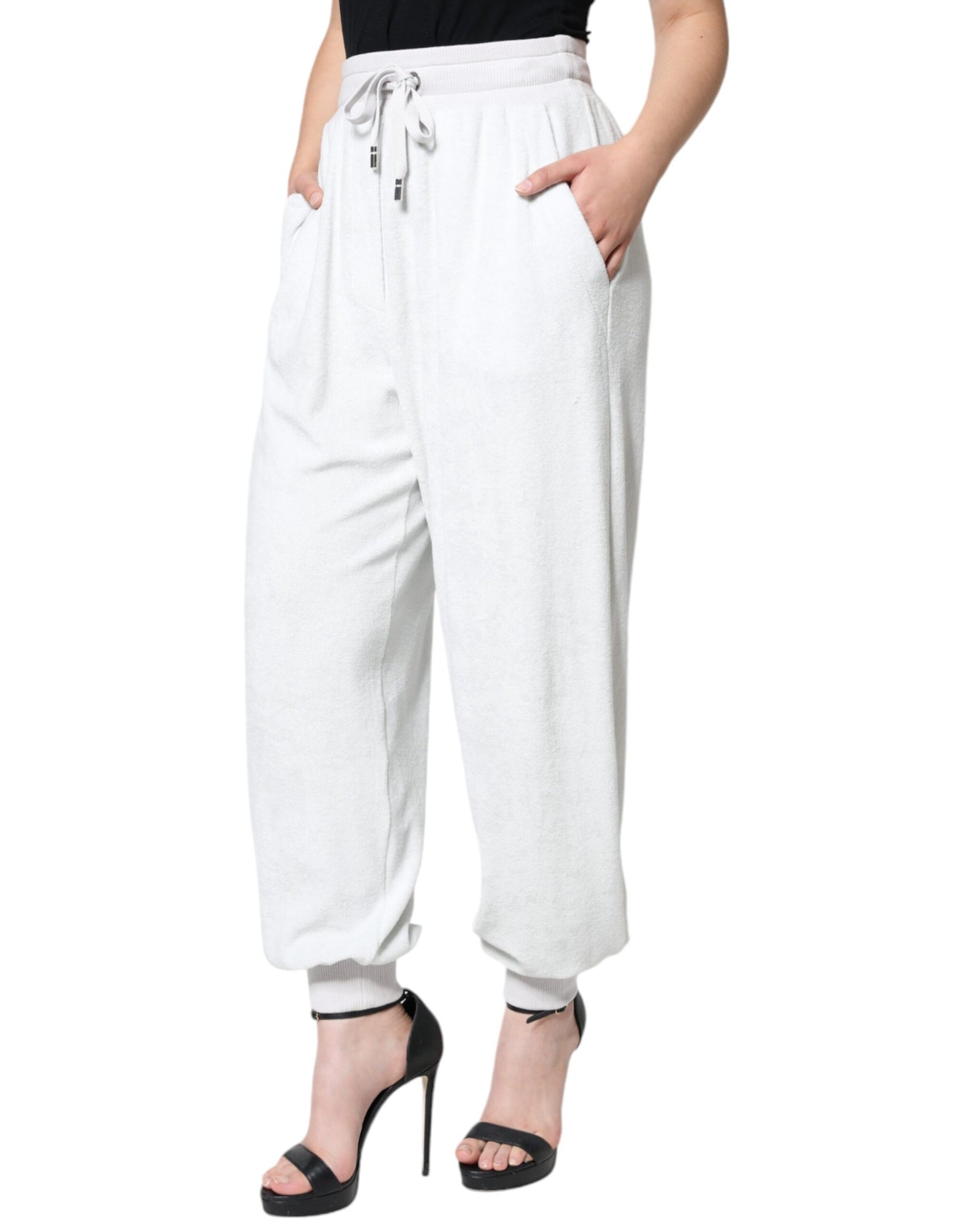 Dolce & Gabbana White Nylon Jogger Sweatpants Pants - IT40|S