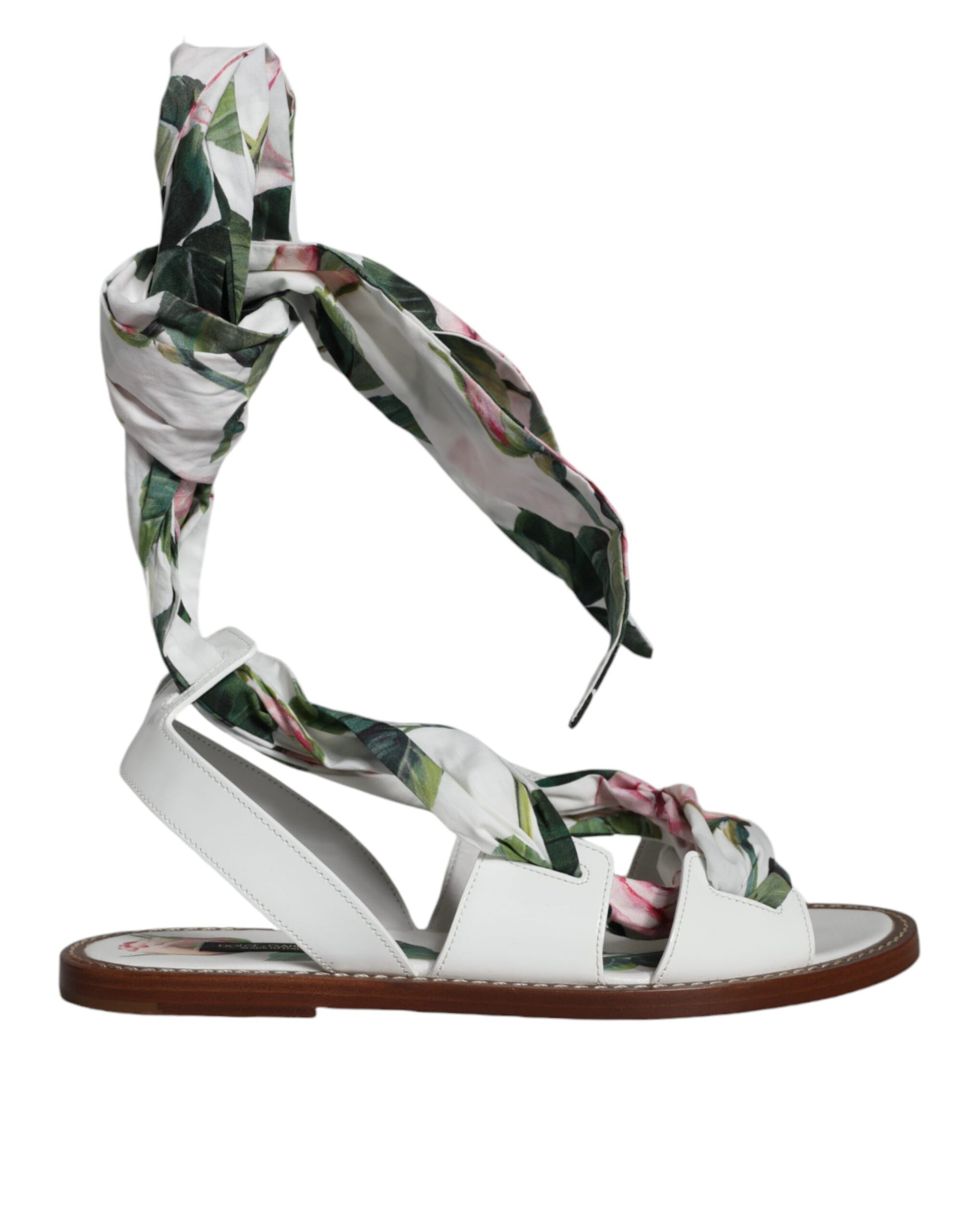 Dolce & Gabbana Multicolor Floral Print Ankle Wrap Sandals Shoes - EU36/US6