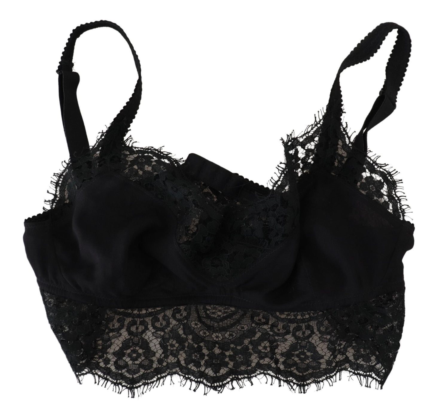 Dolce & Gabbana Black Floral Lace Stretch Bralette Underwear - IT2 | S