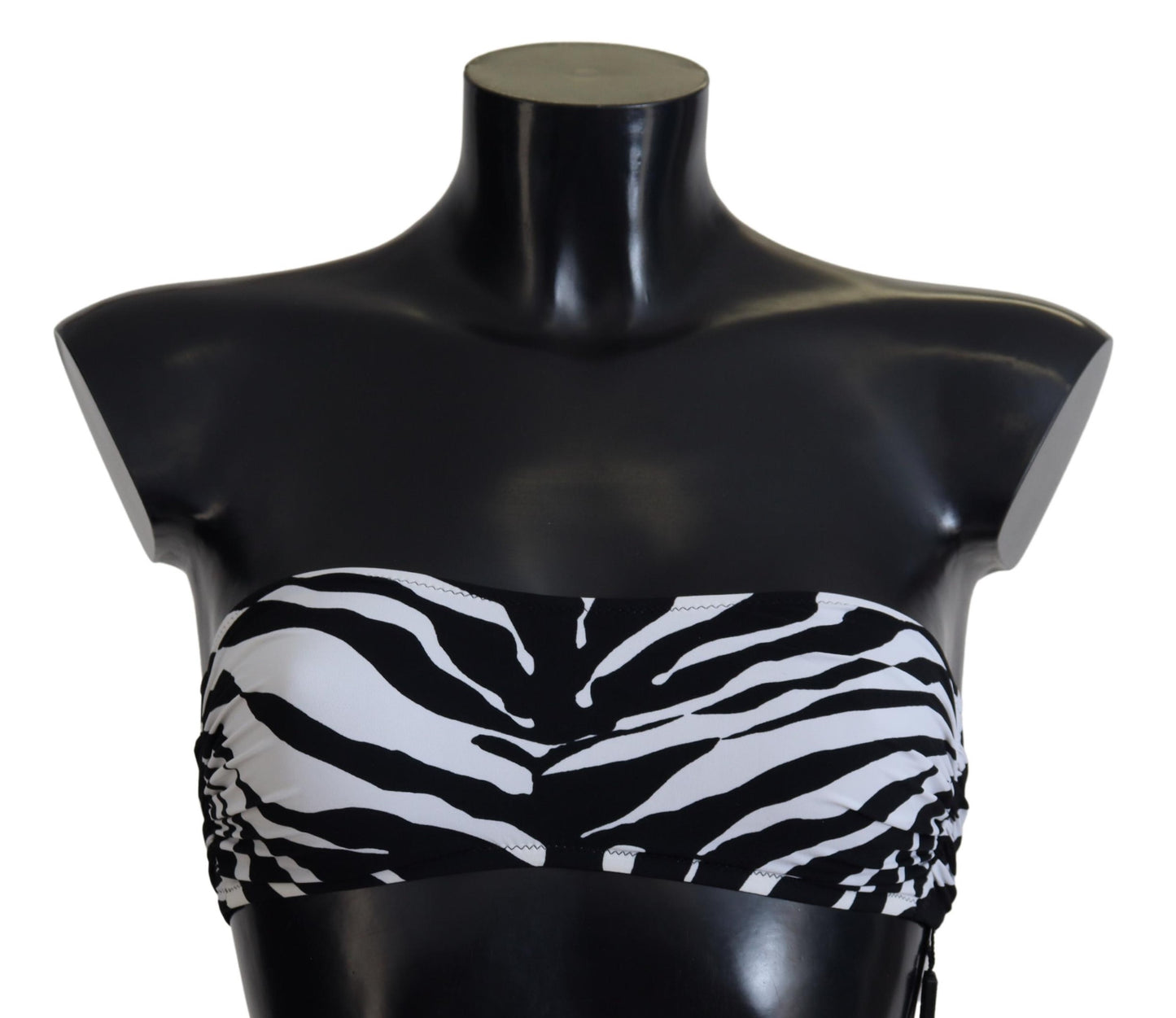 Dolce & Gabbana Black White Zebra Bandeau Swimwear Bikini Top - IT1 | XS