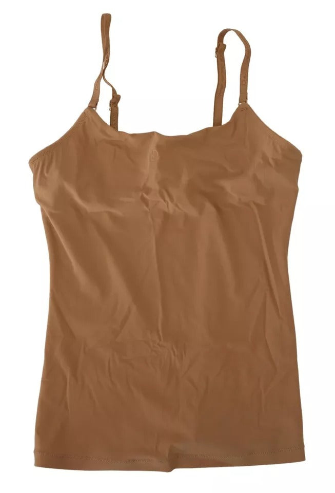 Dolce & Gabbana Brown Nylon Stretch Sleeveless Top Underwear - IT1 | XS