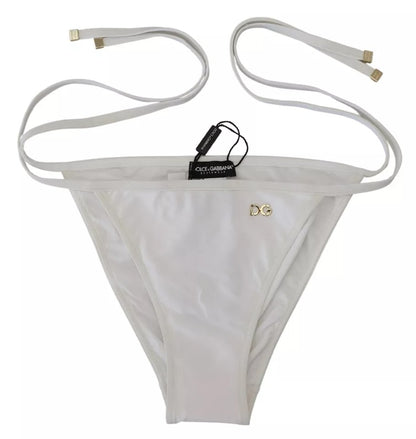 Dolce & Gabbana White DG Logo Beachwear Swimwear Bikini Bottom - IT3 | M