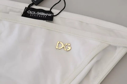 Dolce & Gabbana White DG Logo Beachwear Swimwear Bikini Bottom - IT3 | M