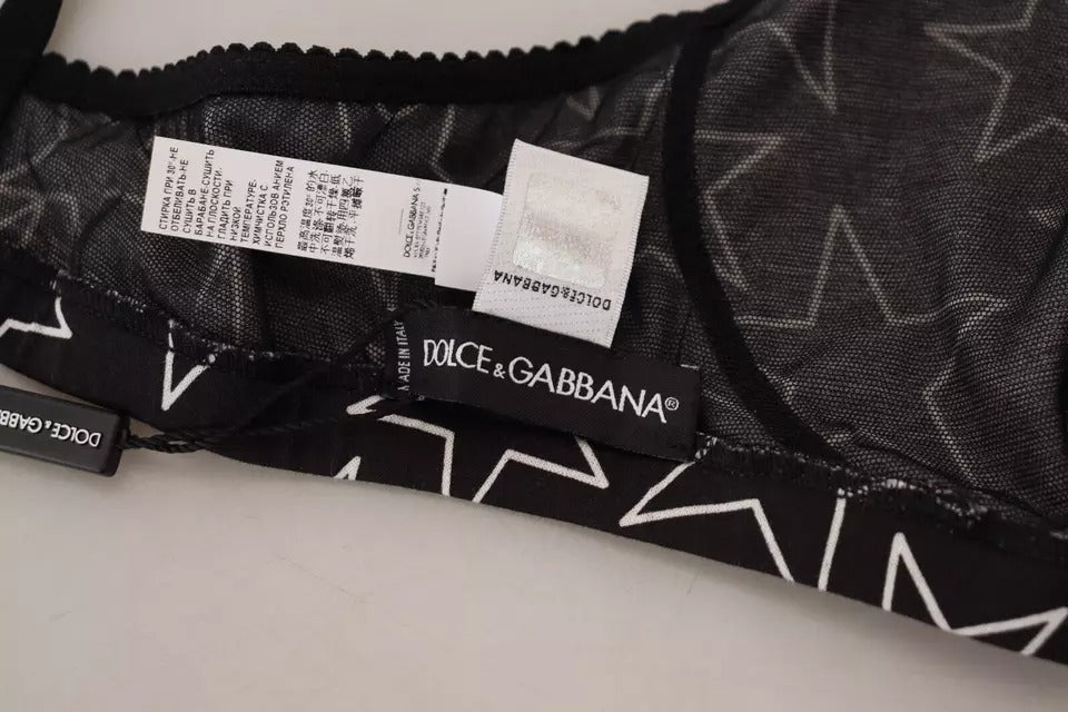 Dolce & Gabbana Black Millennials Star Non Wire Cotton Bra Underwear - IT4 | L