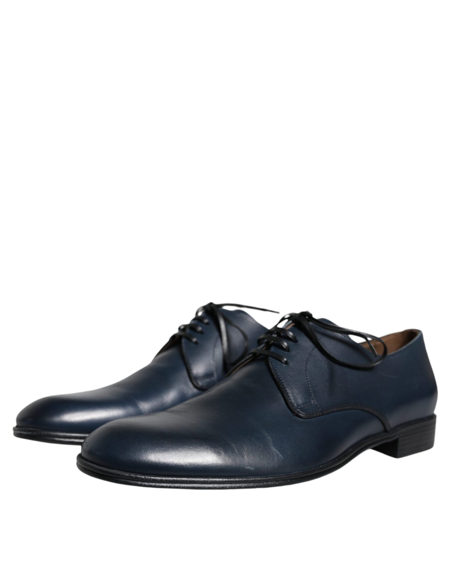 Dolce & Gabbana Navy Blue Leather Derby Dress Formal Shoes - EU42/US9