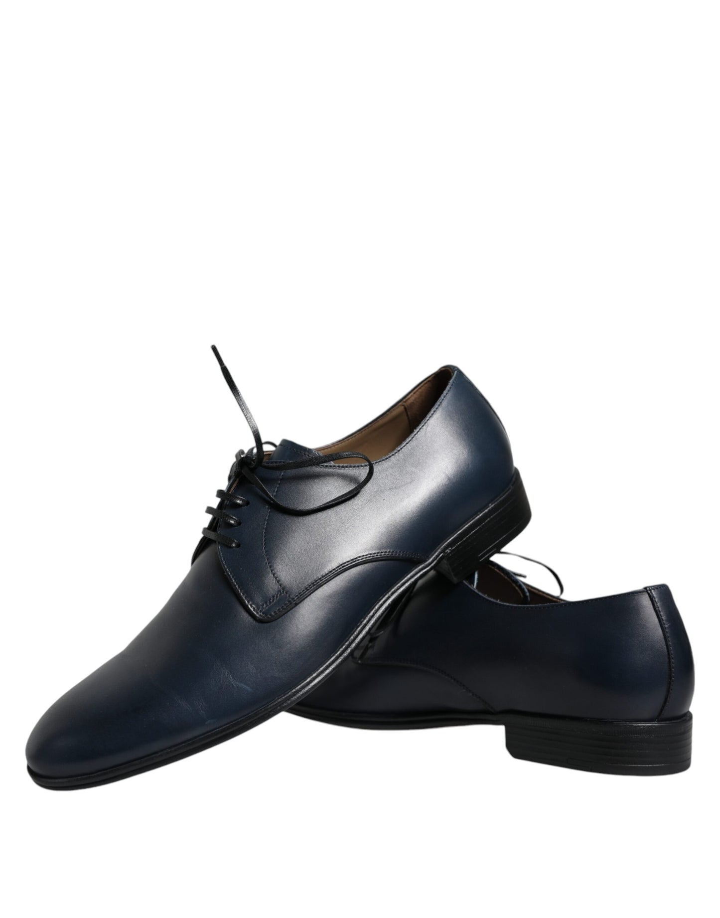 Dolce & Gabbana Navy Blue Leather Derby Dress Formal Shoes - EU42/US9