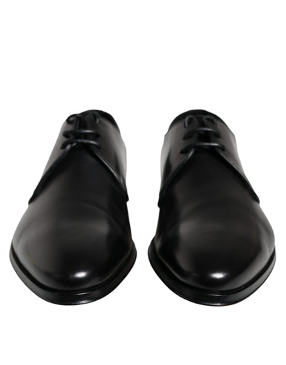 Dolce & Gabbana Black Leather Derby Formal Dress Shoes - EU39/US6