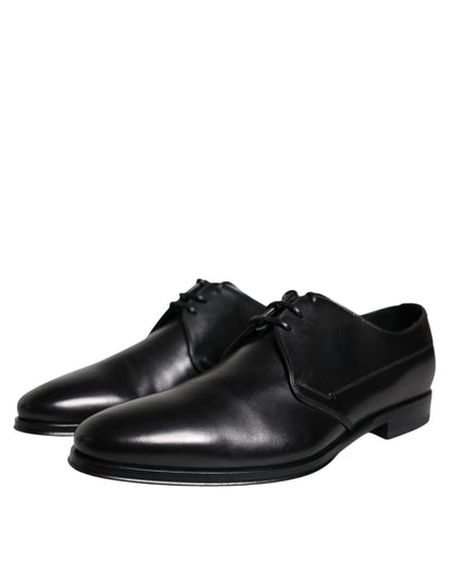 Dolce & Gabbana Black Leather Derby Formal Dress Shoes - EU39/US6