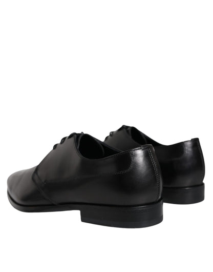 Dolce & Gabbana Black Leather Derby Formal Dress Shoes - EU39/US6