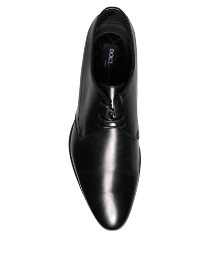 Dolce & Gabbana Black Leather Derby Formal Dress Shoes - EU39/US6