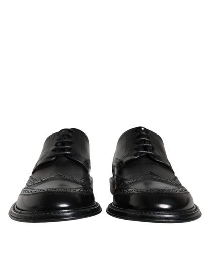 Dolce & Gabbana Black Leather Oxford Wingtip Formal Shoes - EU43/US10