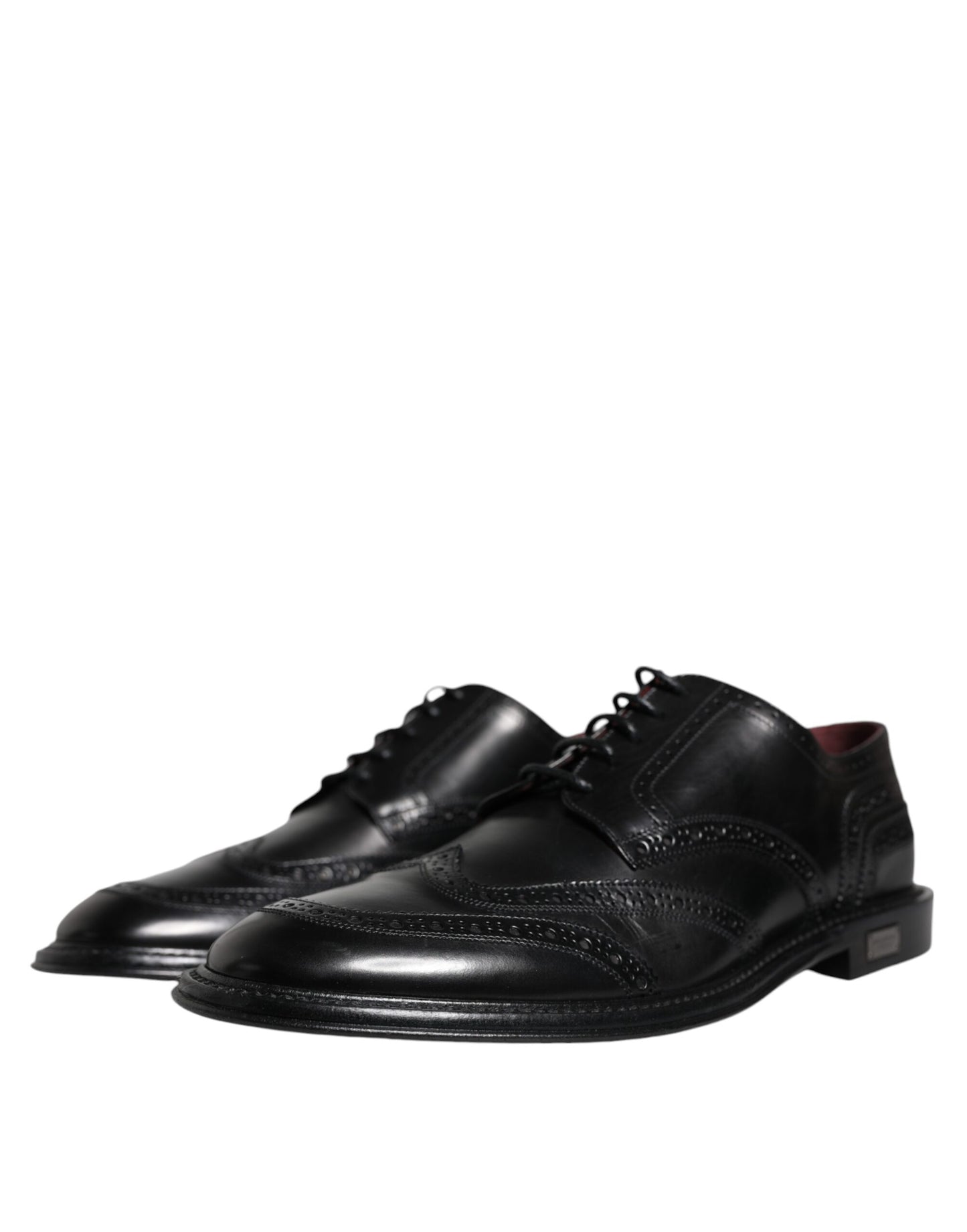 Dolce & Gabbana Black Leather Oxford Wingtip Formal Shoes - EU43/US10