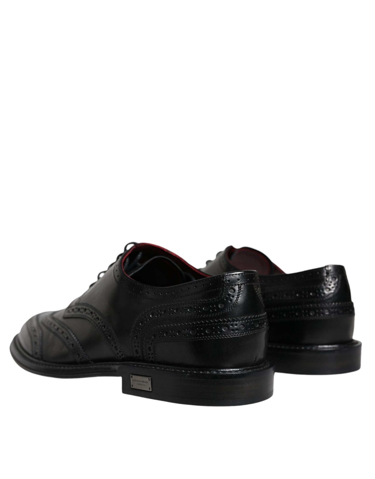 Dolce & Gabbana Black Leather Oxford Wingtip Formal Shoes - EU43/US10