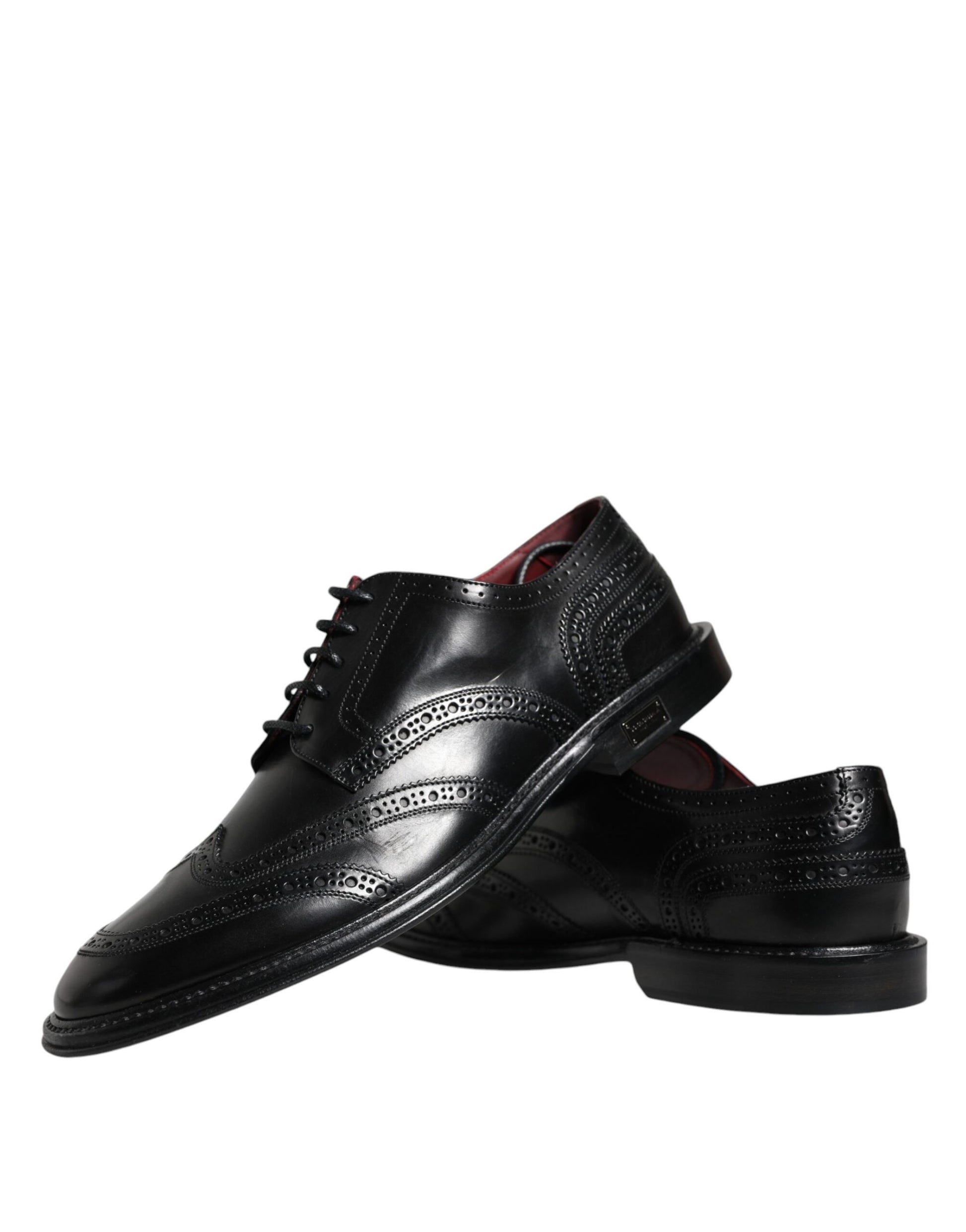 Dolce & Gabbana Black Leather Oxford Wingtip Formal Shoes - EU43/US10