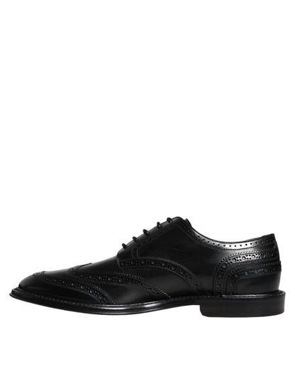 Dolce & Gabbana Black Leather Oxford Wingtip Formal Shoes - EU43/US10