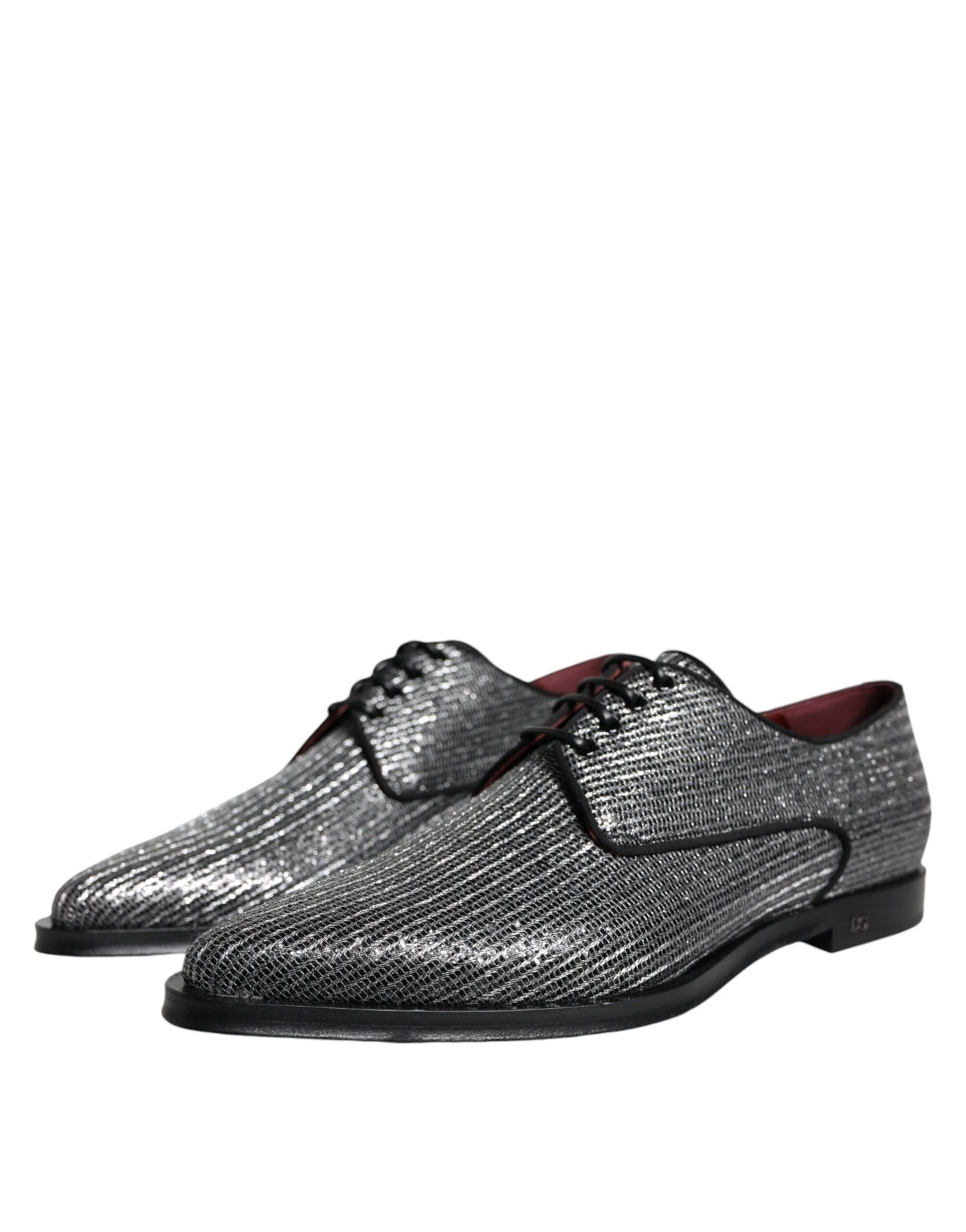 Dolce & Gabbana Silver Polyurethane Derby Formal Dress Shoes - EU43/US10