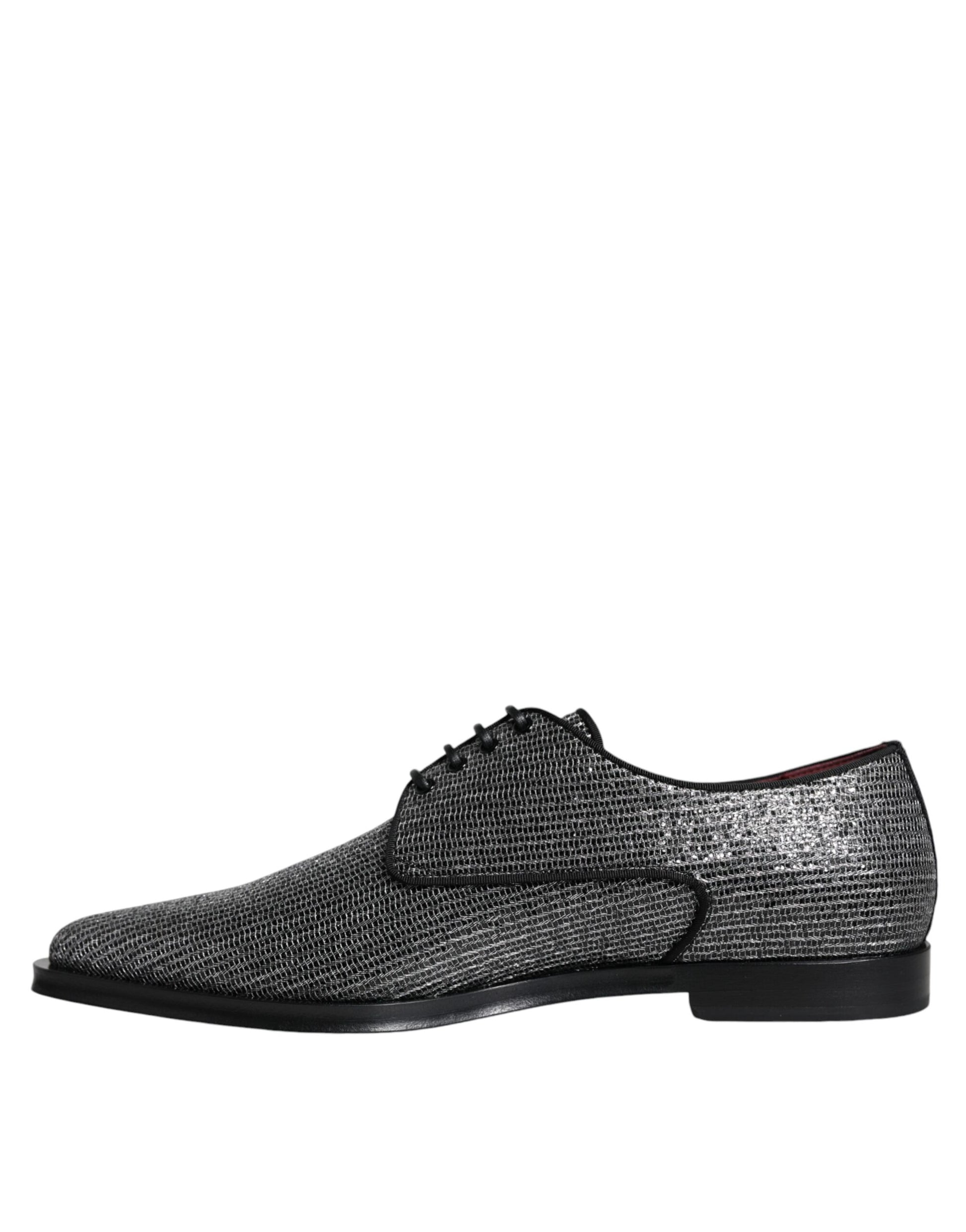 Dolce & Gabbana Silver Polyurethane Derby Formal Dress Shoes - EU43/US10