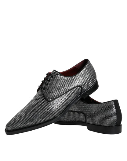 Dolce & Gabbana Silver Polyurethane Derby Formal Dress Shoes - EU43/US10