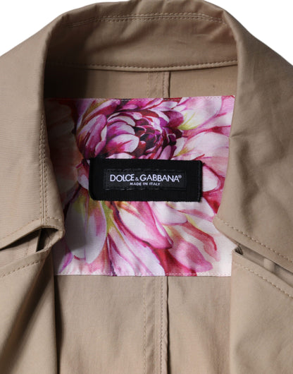 Dolce & Gabbana Khaki Double Breasted Trench Coat Jacket - IT40|S