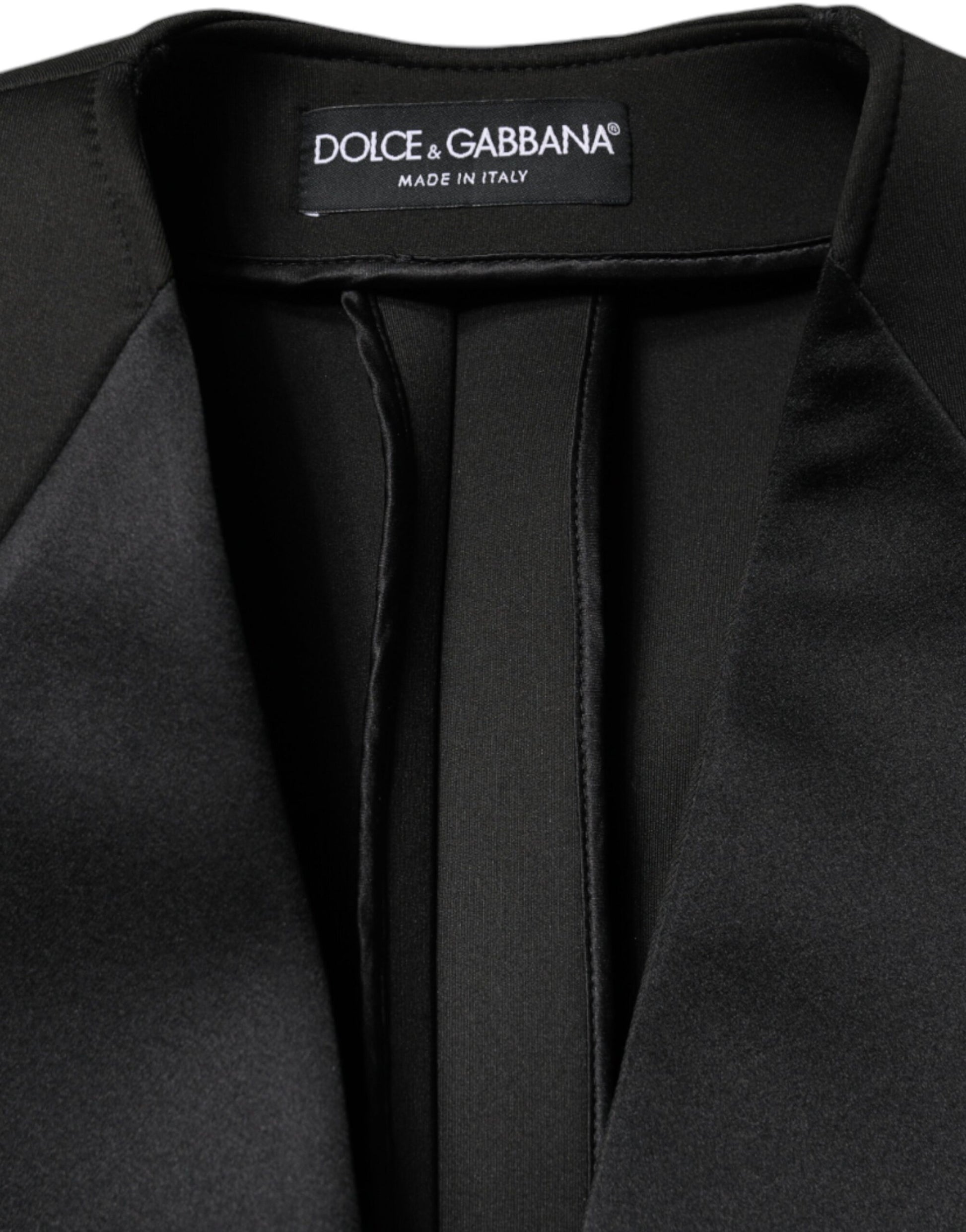 Dolce & Gabbana Black Polyester Double Breasted Coat Jacket - IT44 | L