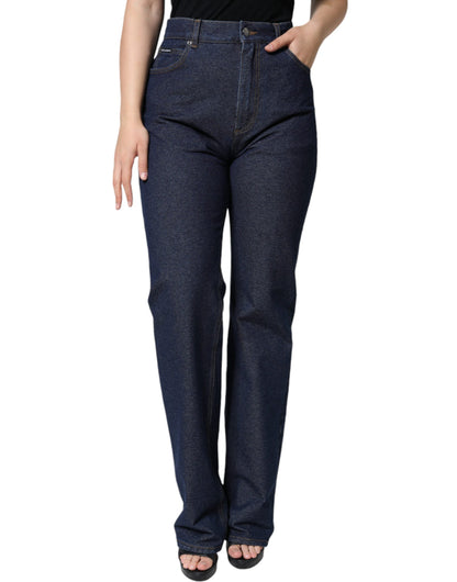 Dolce & Gabbana Dark Blue Cotton Stretch Straight Denim Jeans - IT40|S