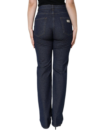 Dolce & Gabbana Dark Blue Cotton Stretch Straight Denim Jeans - IT40|S