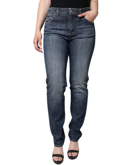 Dolce & Gabbana Dark Blue Cotton Stretch Skinny Denim Jeans - IT40|S