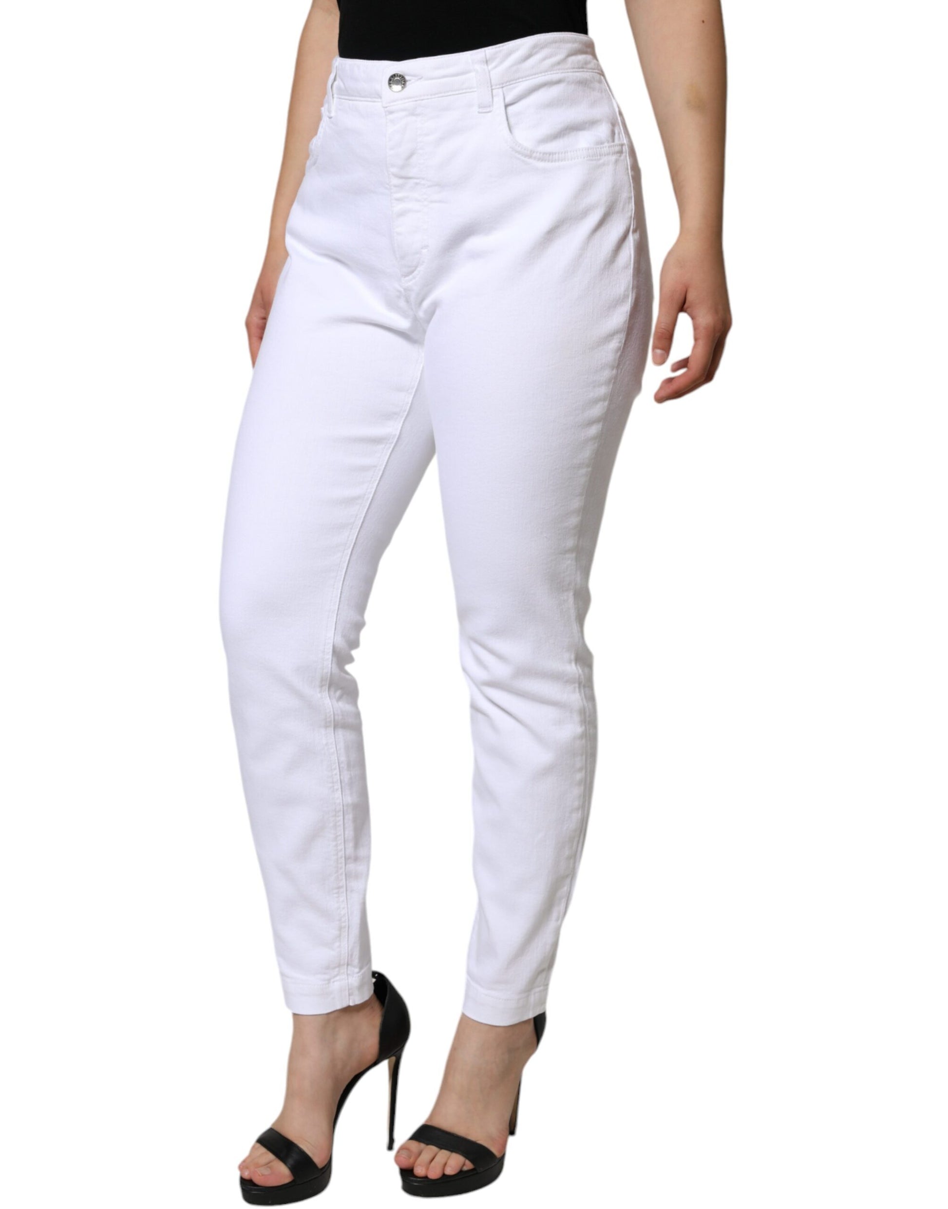 Dolce & Gabbana White Cotton Stretch AUDREY Skinny Jeans - IT48|XXL