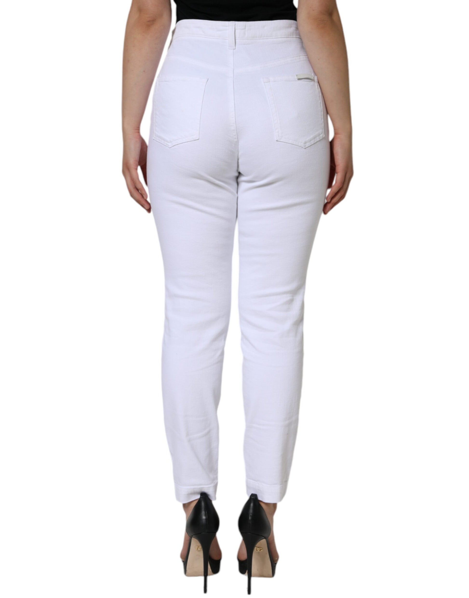 Dolce & Gabbana White Cotton Stretch AUDREY Skinny Jeans - IT48|XXL