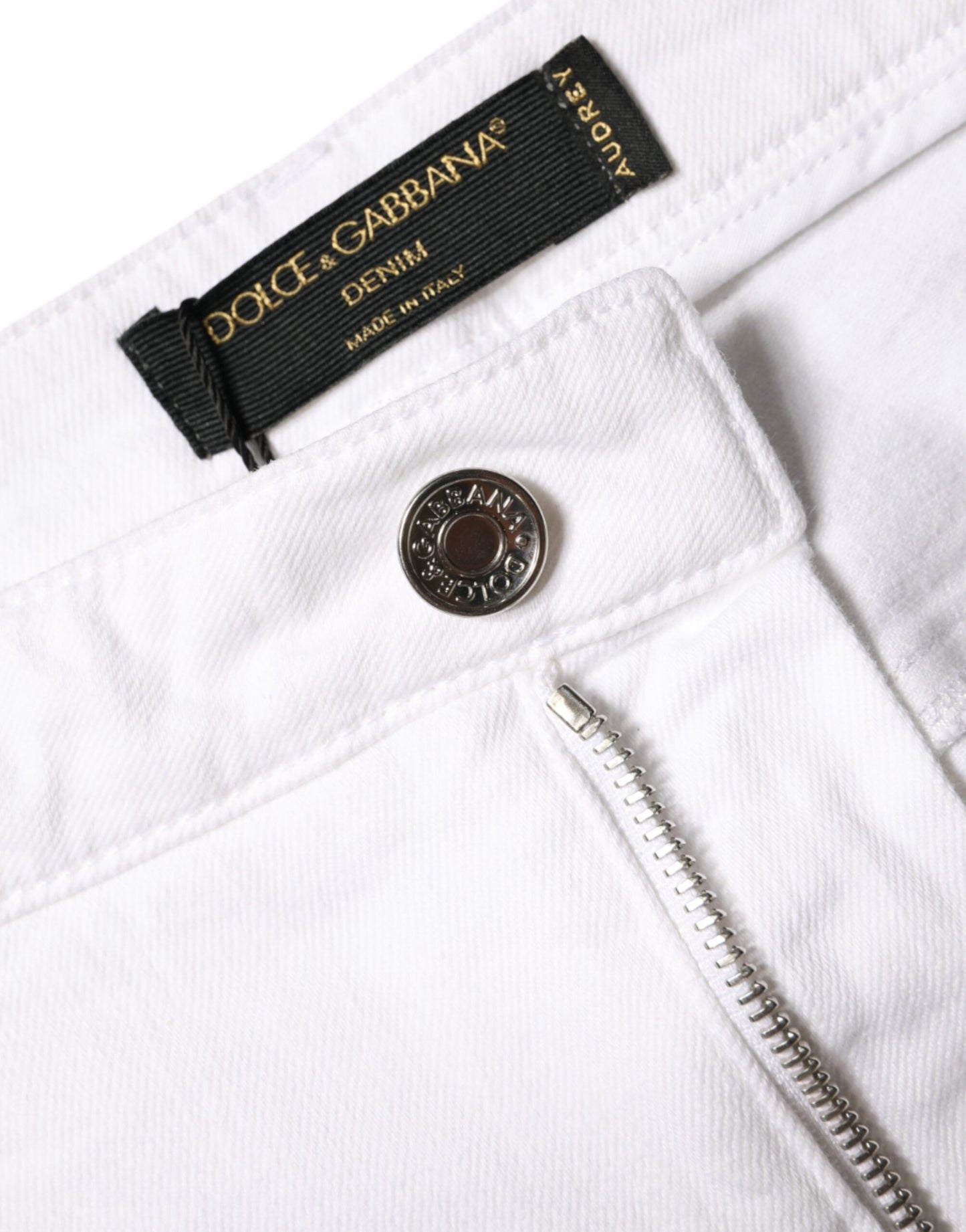 Dolce & Gabbana White Cotton Stretch AUDREY Skinny Jeans - IT48|XXL