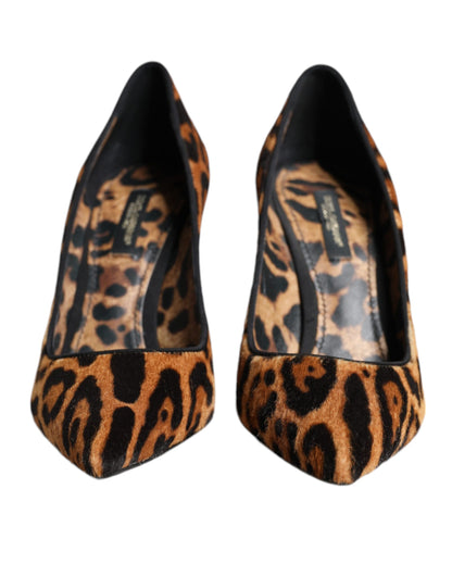 Dolce & Gabbana Brown Leopard Calf Hair Heels Pumps Shoes - EU36/US6