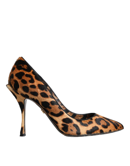 Dolce & Gabbana Brown Leopard Calf Hair Heels Pumps Shoes - EU36/US6