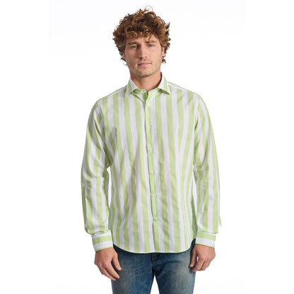 Baldinini Trend Green Cotton Men Shirt