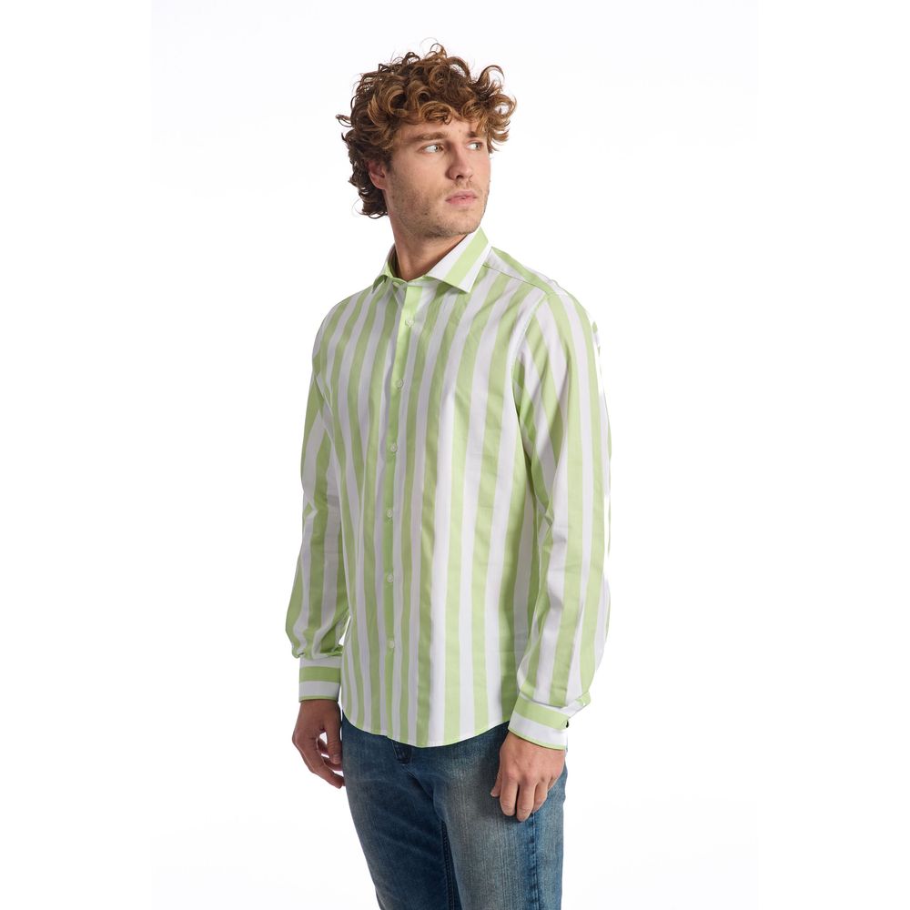 Baldinini Trend Green Cotton Men Shirt