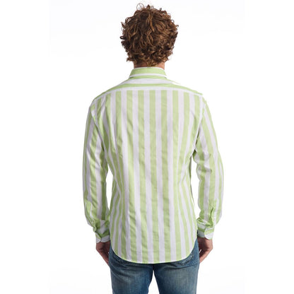 Baldinini Trend Green Cotton Men Shirt