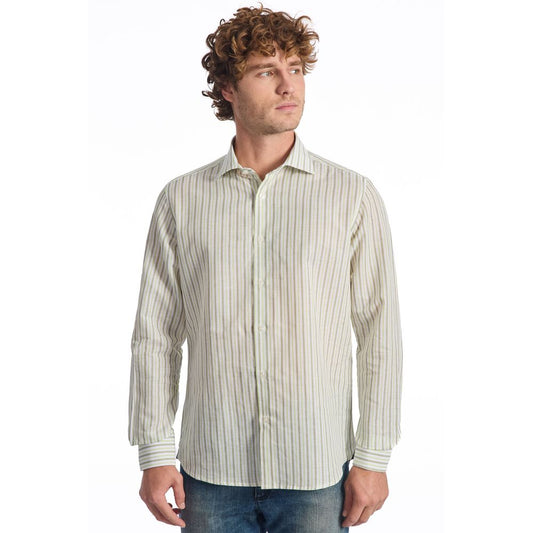 Baldinini Trend Beige Cotton Men Shirt - M