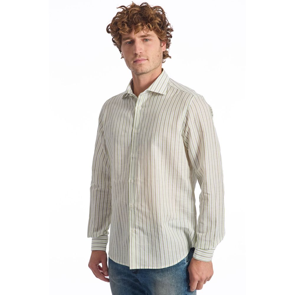 Baldinini Trend Beige Cotton Men Shirt - M