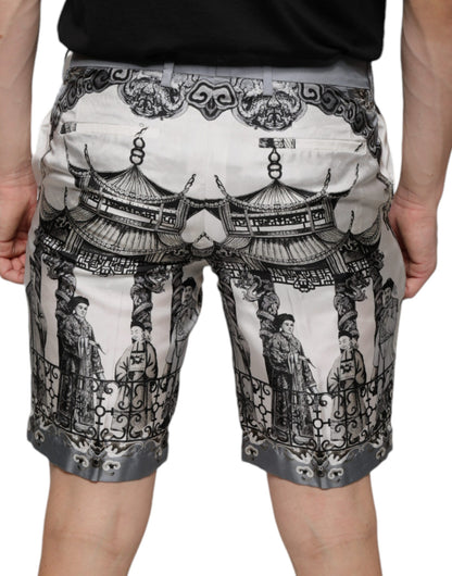 Dolce & Gabbana Multicolor Printed Silk Men Bermuda Shorts - IT46 | S