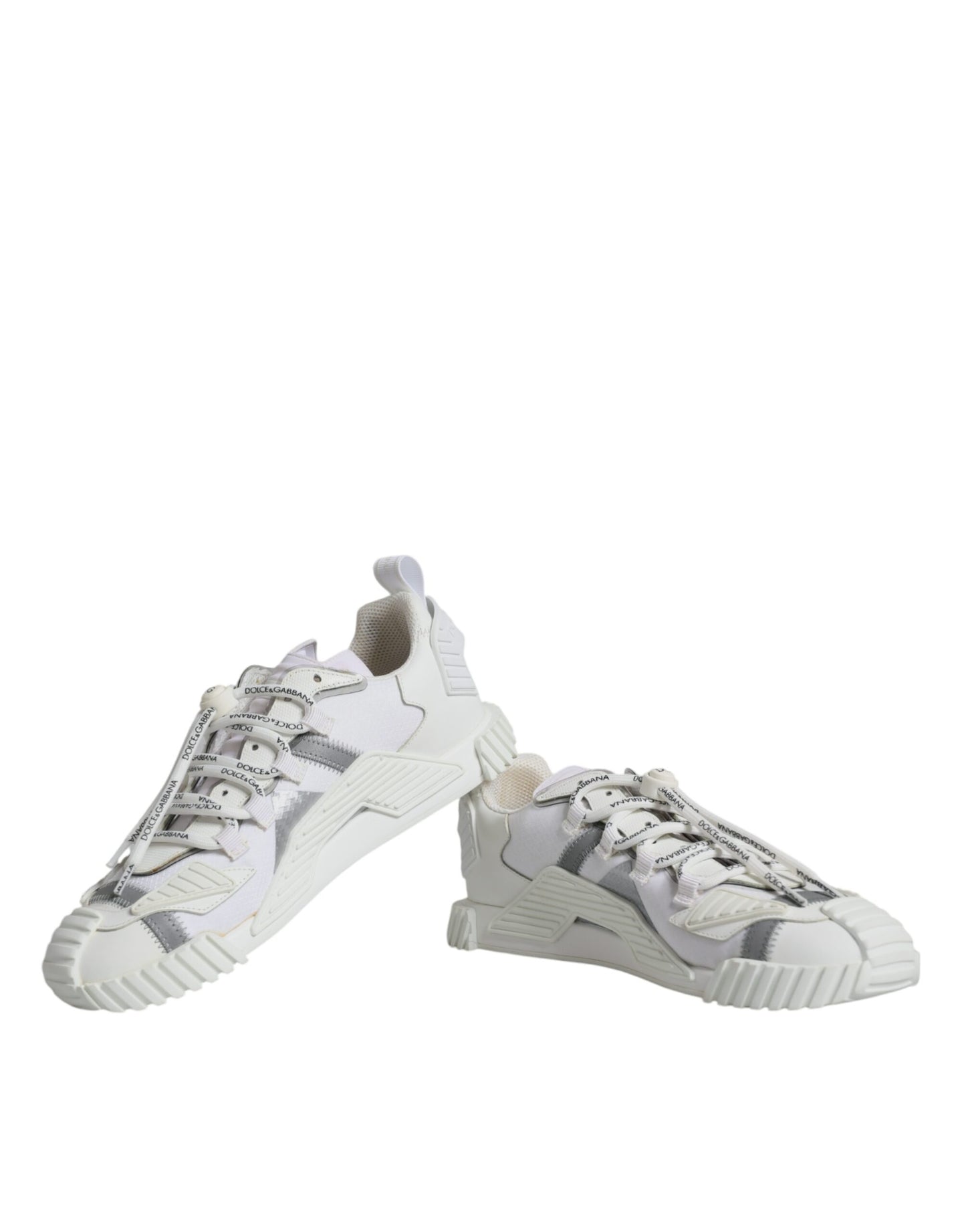 Dolce & Gabbana White Lace Up Low Top NS1 Sneakers Shoes - EU41/US8