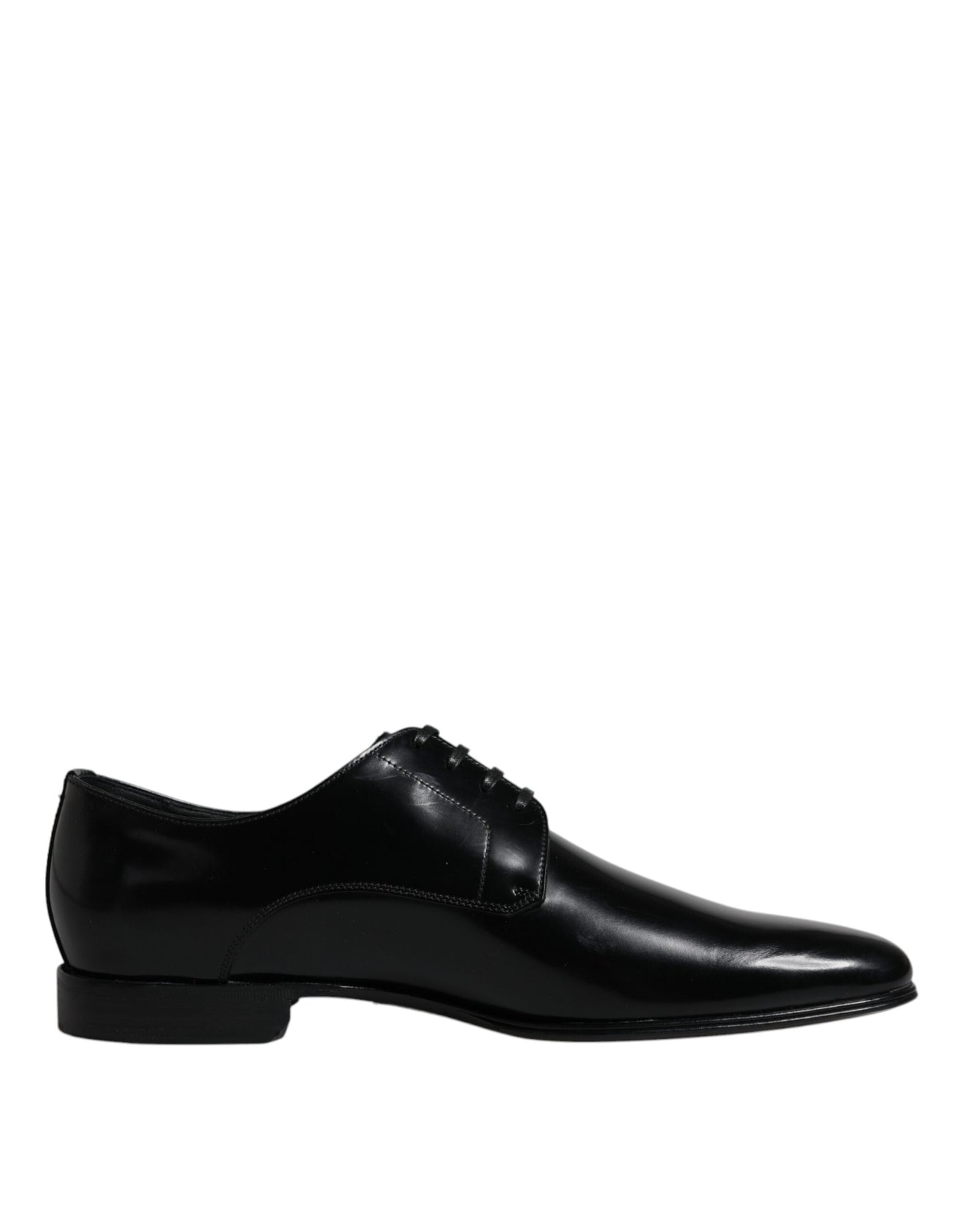 Dolce & Gabbana Black Leather Lace Up Men Derby Formal Shoes - EU42/US9