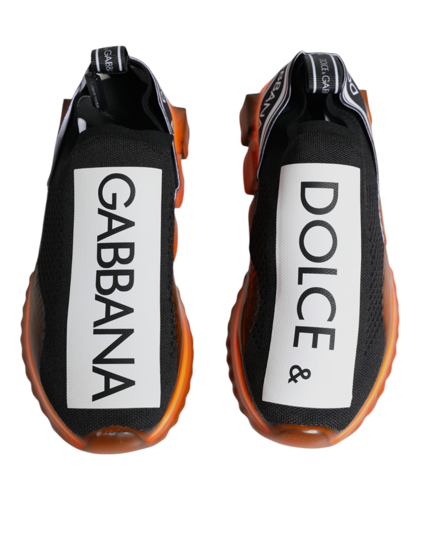 Dolce & Gabbana Black Orange Sorrento Slip On Sneakers Shoes - EU40/US7