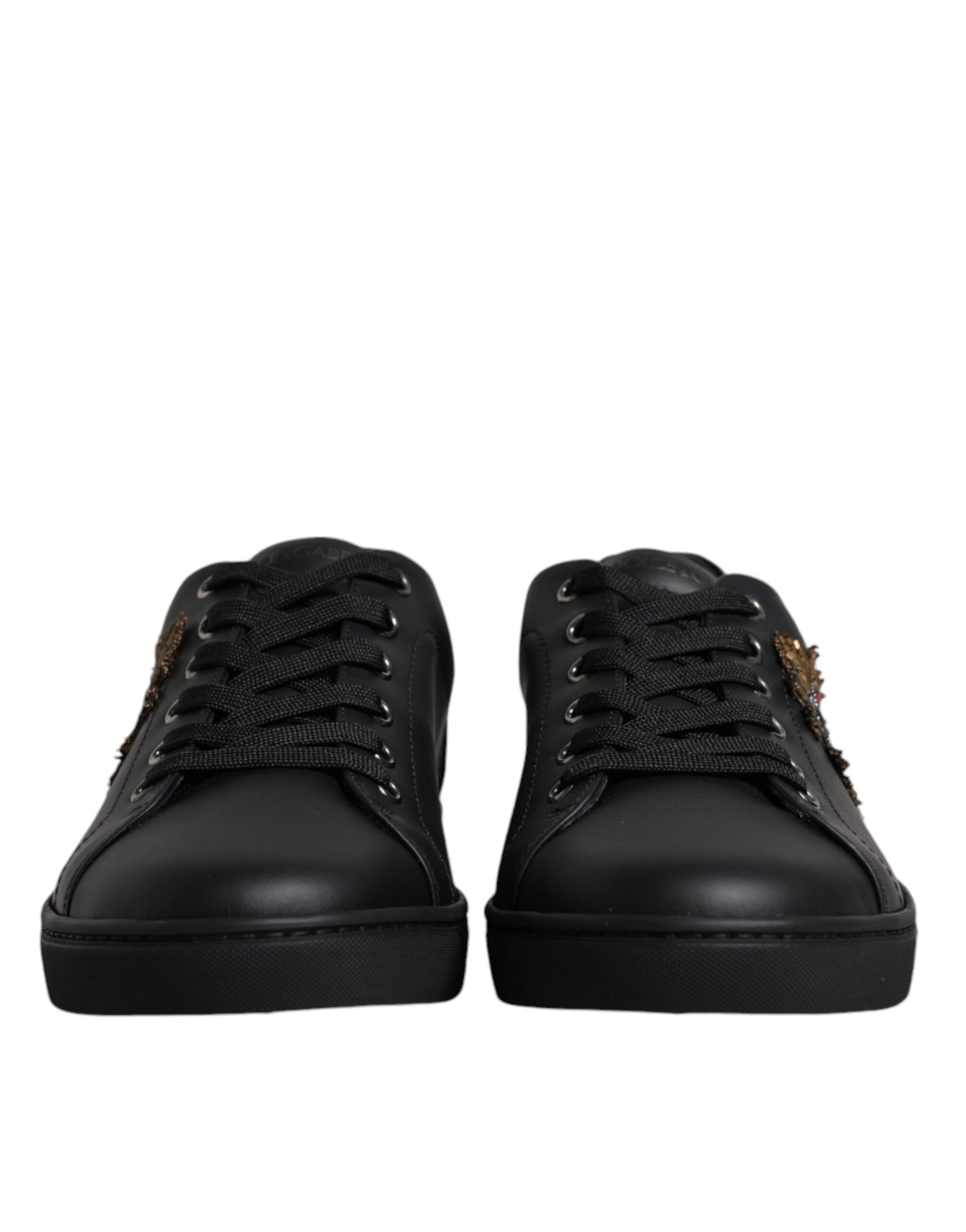 Dolce & Gabbana Black London Sacred Heart Men Sneakers Shoes - EU40/US7