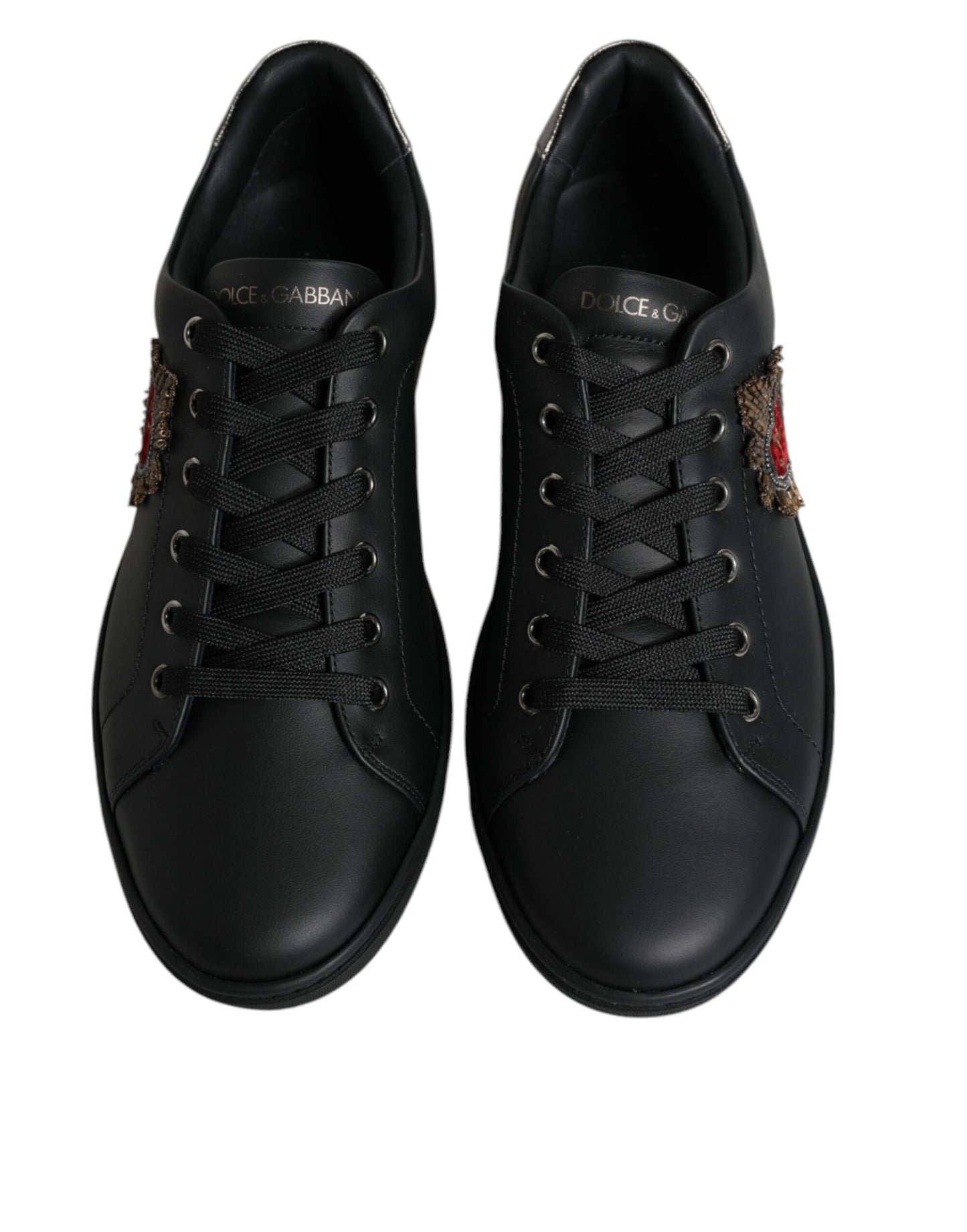 Dolce & Gabbana Black London Sacred Heart Men Sneakers Shoes - EU40/US7