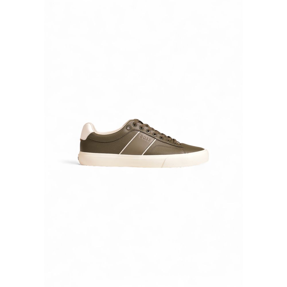 Hugo Boss Green Leather Sneaker - EU41/US8