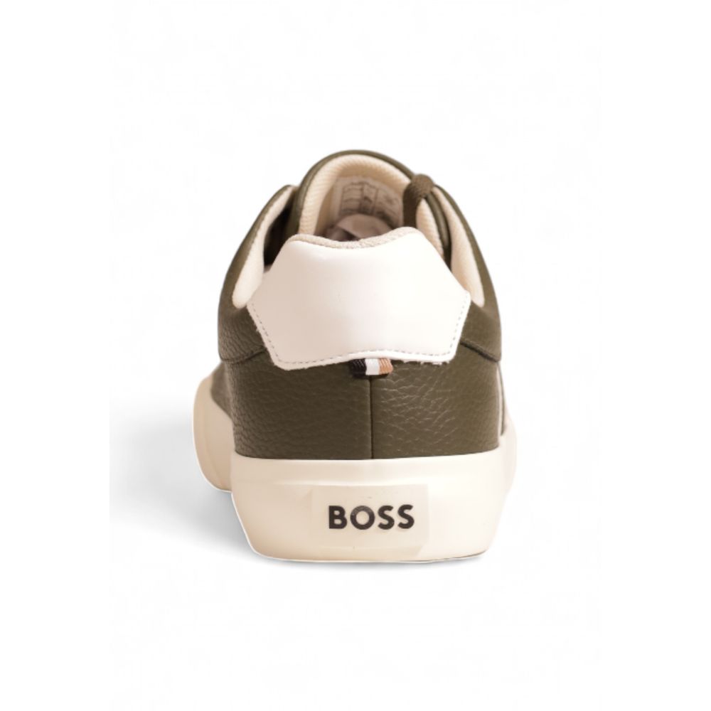 Hugo Boss Green Leather Sneaker - EU41/US8