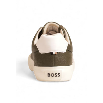 Hugo Boss Green Leather Sneaker - EU41/US8