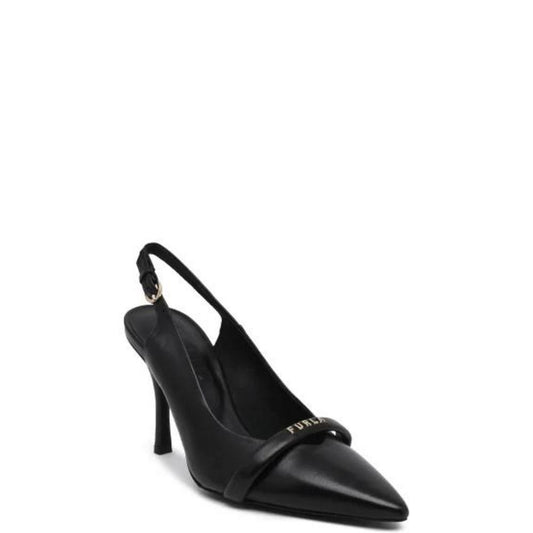 Furla Black Leather Sandal - EU38/US8