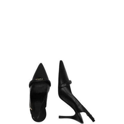 Furla Black Leather Sandal - EU38/US8